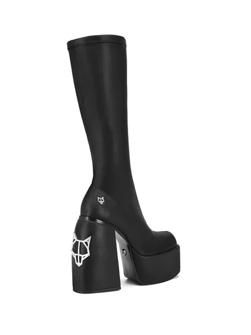 Naked Wolfe Black Knee-High Platform Block Heel Boots